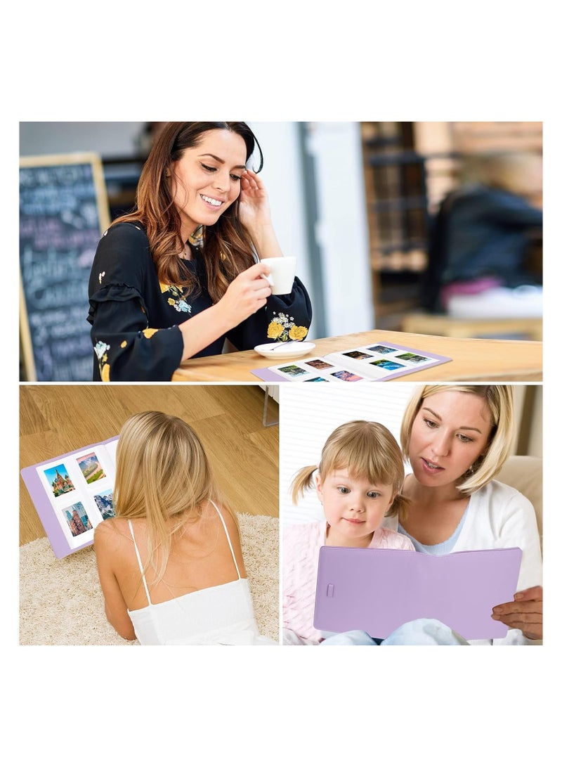 256 Photos Album for Fujifilm Instax Mini Camera, Polaroid 2x3” Zink Pictures, Photo Album Book for Fujifilm Instax Mini 11 12 9 90 70 40 8 Instant Camera, For Instax Mini Instant Film (Purple) - Image 3